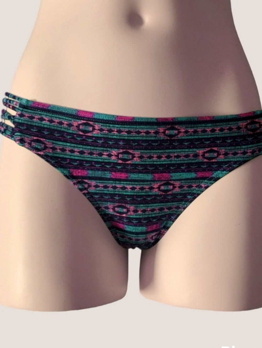Billabong Strappy Pattern Bikini Bottom- low rise